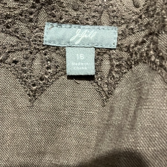 J Jill 100% linen chocolate brown dress - Picture 4 of 6